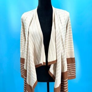 STACCATO Striped Cardigan Sz. M/L - cream brown
